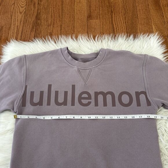 Lululemon All Yours Crewneck Sweatshirt Women’s Size 6 Purple Graphic Spellout - Picture 3 of 9